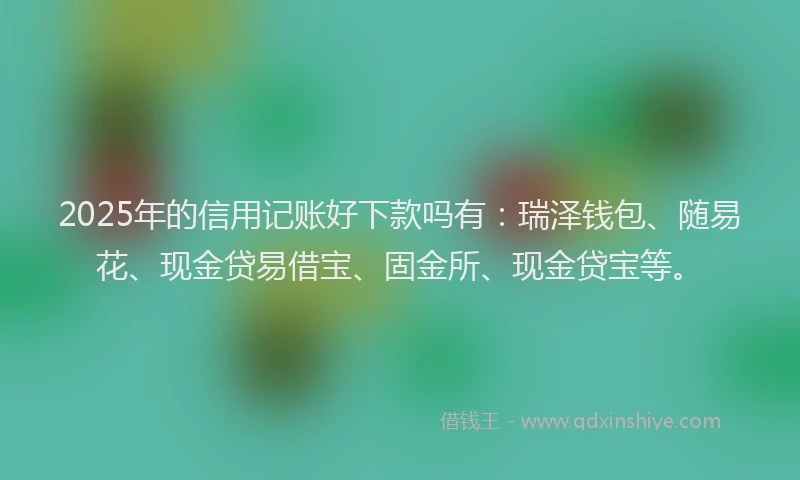2025年的信用记账好下款吗有：瑞泽钱包、随易花、现金贷易借宝、固金所、现金贷宝等。