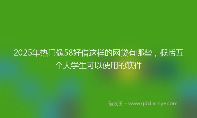 2025年热门像58好借这样的网贷有哪些，概括五个大学生可以使用的软件