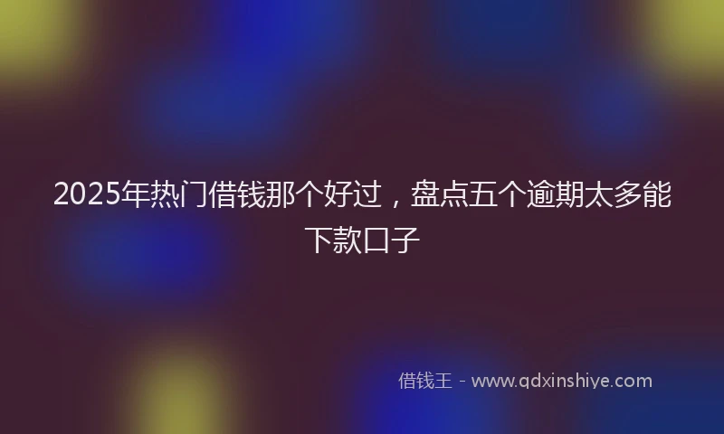2025年热门借钱那个好过，盘点五个逾期太多能下款口子