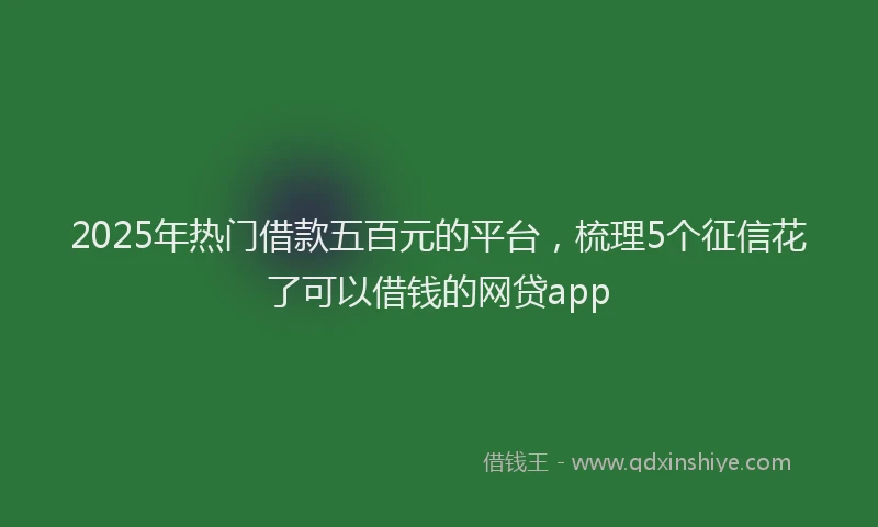 2025年热门借款五百元的平台，梳理5个征信花了可以借钱的网贷app