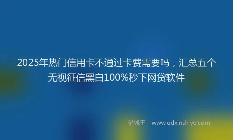2025年热门信用卡不通过卡费需要吗，汇总五个无视征信黑白100%秒下网贷软件