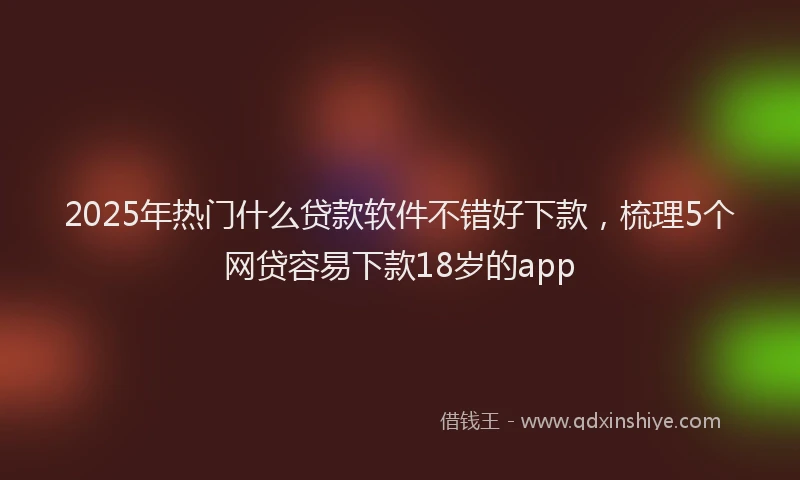 2025年热门什么贷款软件不错好下款，梳理5个网贷容易下款18岁的app