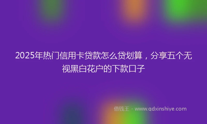 2025年热门信用卡贷款怎么贷划算，分享五个无视黑白花户的下款口子