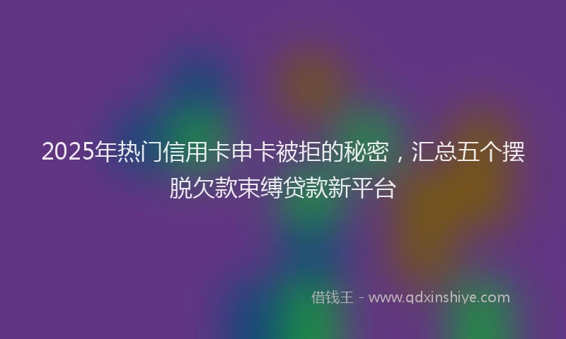 2025年热门信用卡申卡被拒的秘密，汇总五个摆脱欠款束缚贷款新平台