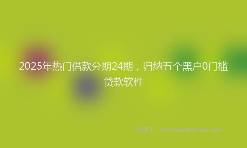 2025年热门借款分期24期，归纳五个黑户0门槛贷款软件