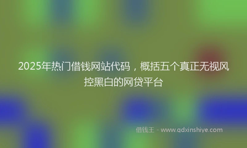 2025年热门借钱网站代码，概括五个真正无视风控黑白的网贷平台