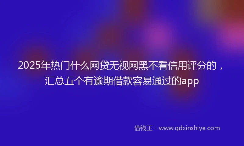 2025年热门什么网贷无视网黑不看信用评分的，汇总五个有逾期借款容易通过的app