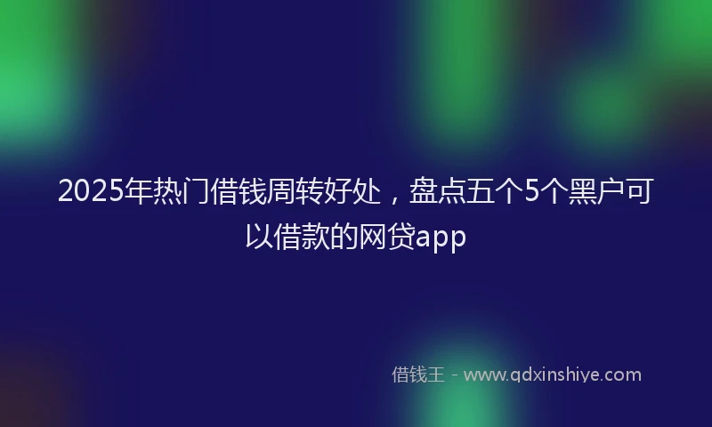 2025年热门借钱周转好处，盘点五个5个黑户可以借款的网贷app