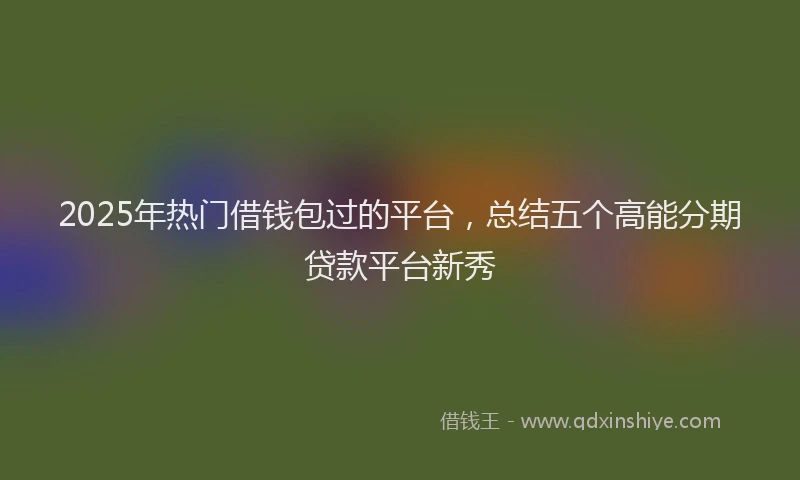 2025年热门借钱包过的平台，总结五个高能分期贷款平台新秀