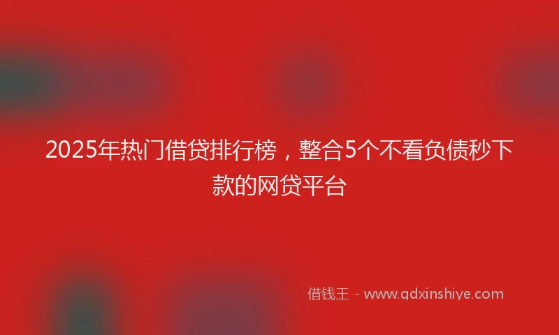 2025年热门借贷排行榜，整合5个不看负债秒下款的网贷平台