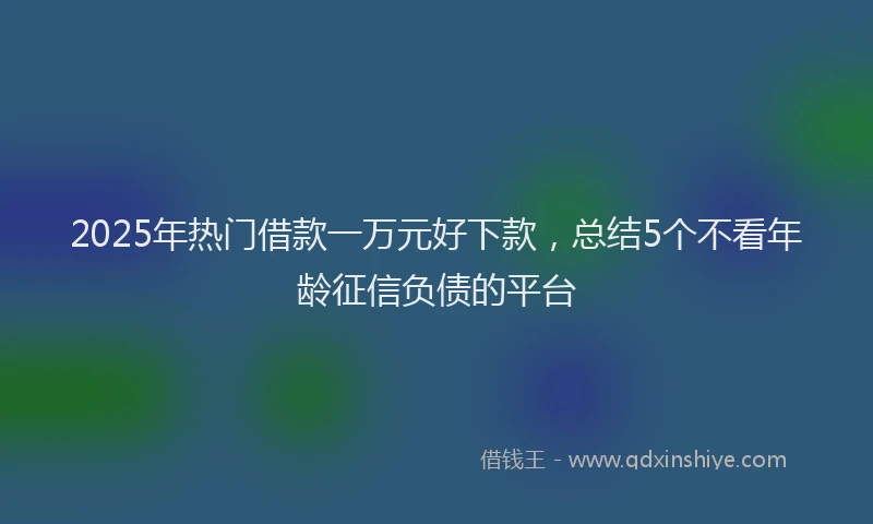 2025年热门借款一万元好下款，总结5个不看年龄征信负债的平台