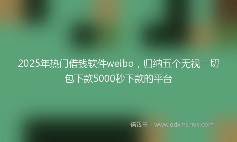 2025年热门借钱软件weibo，归纳五个无视一切包下款5000秒下款的平台
