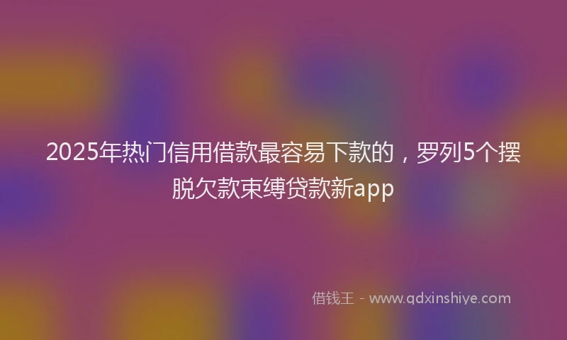2025年热门信用借款最容易下款的，罗列5个摆脱欠款束缚贷款新app