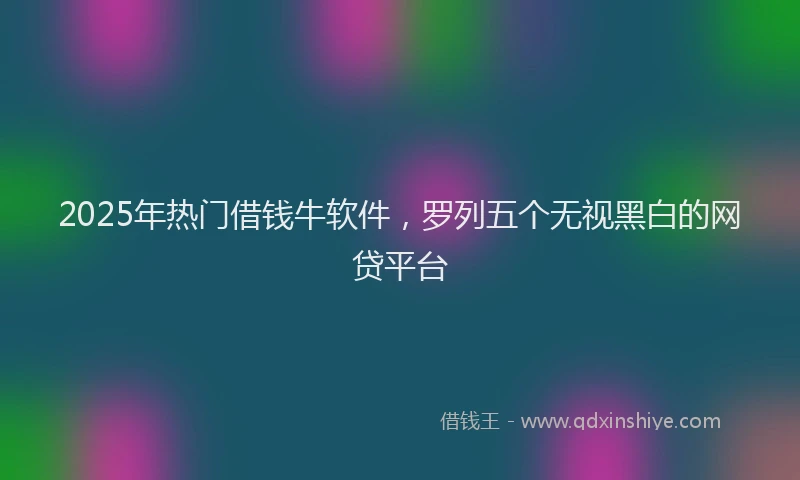 2025年热门借钱牛软件，罗列五个无视黑白的网贷平台