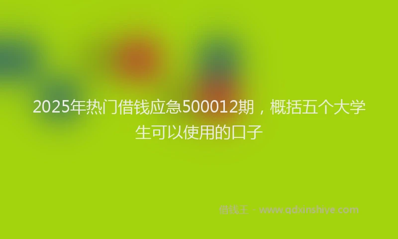 2025年热门借钱应急500012期，概括五个大学生可以使用的口子