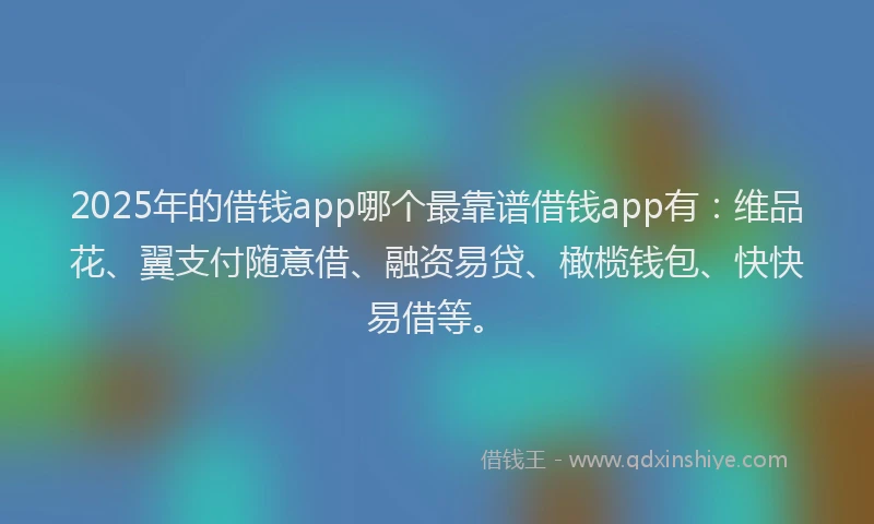 2025年的借钱app哪个最靠谱借钱app有：维品花、翼支付随意借、融资易贷、橄榄钱包、快快易借等。