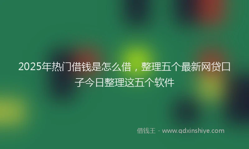 2025年热门借钱是怎么借，整理五个最新网贷口子今日整理这五个软件