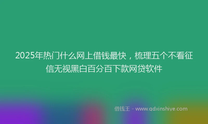 2025年热门什么网上借钱最快，梳理五个不看征信无视黑白百分百下款网贷软件