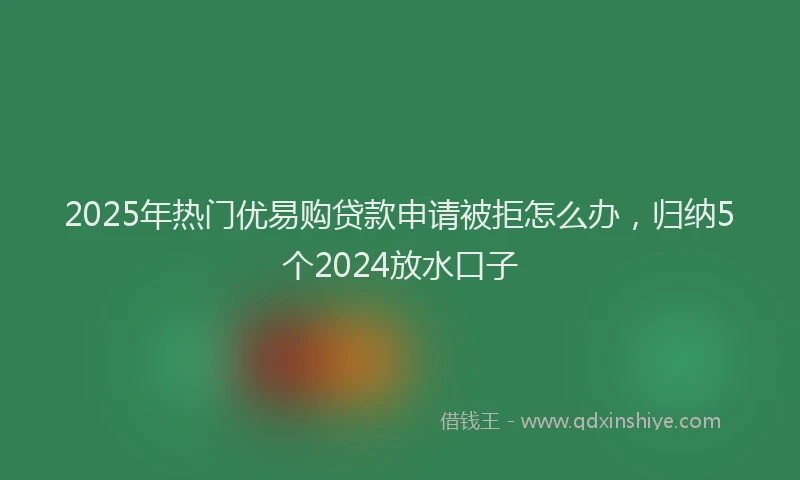 2025年热门优易购贷款申请被拒怎么办，归纳5个2024放水口子