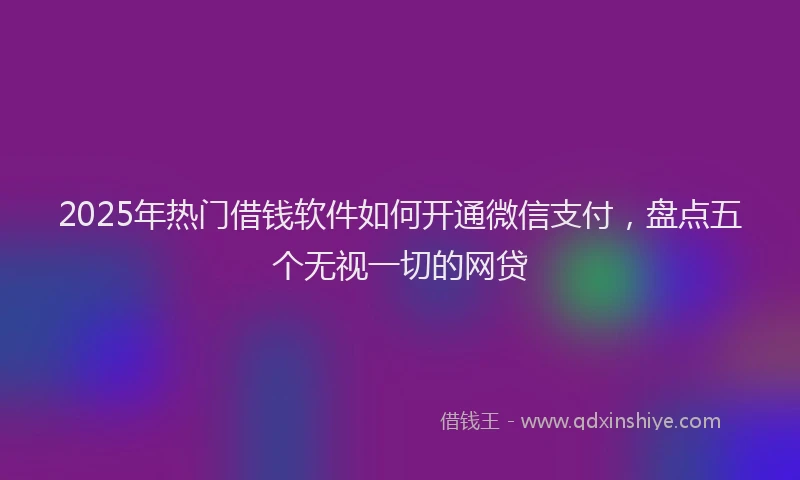 2025年热门借钱软件如何开通微信支付，盘点五个无视一切的网贷
