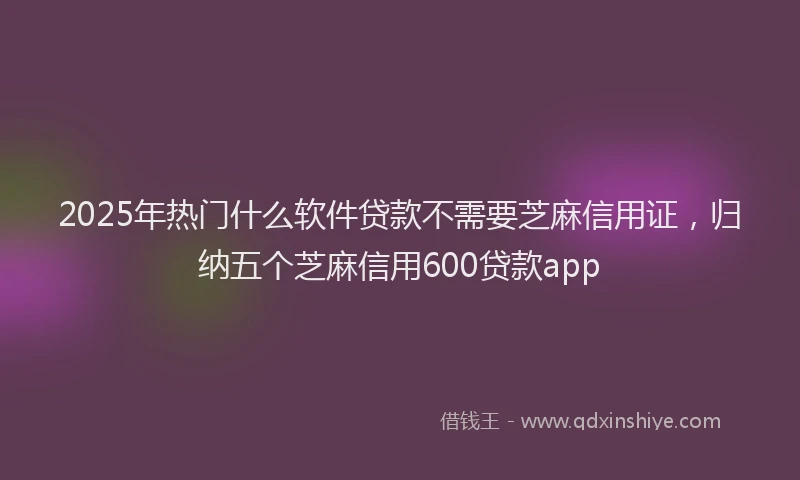 2025年热门什么软件贷款不需要芝麻信用证，归纳五个芝麻信用600贷款app