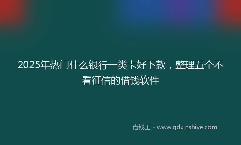 2025年热门什么银行一类卡好下款，整理五个不看征信的借钱软件