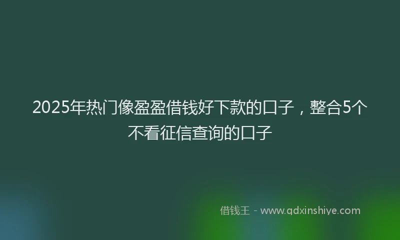 2025年热门像盈盈借钱好下款的口子，整合5个不看征信查询的口子