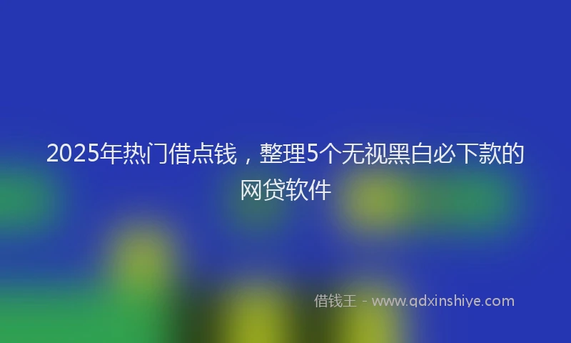 2025年热门借点钱，整理5个无视黑白必下款的网贷软件