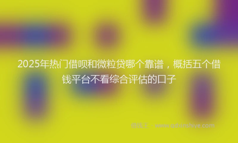 2025年热门借呗和微粒贷哪个靠谱，概括五个借钱平台不看综合评估的口子