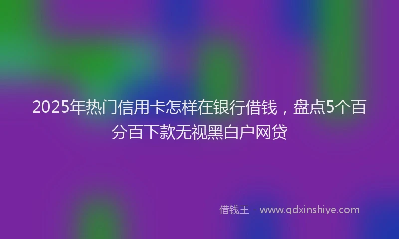 2025年热门信用卡怎样在银行借钱，盘点5个百分百下款无视黑白户网贷