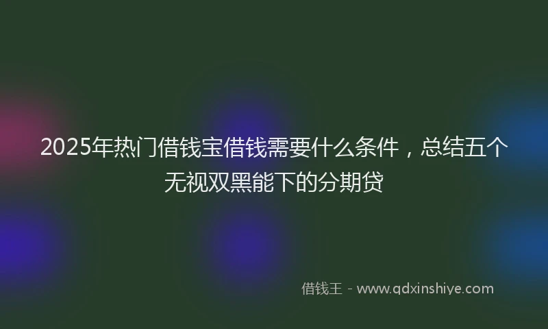 2025年热门借钱宝借钱需要什么条件，总结五个无视双黑能下的分期贷