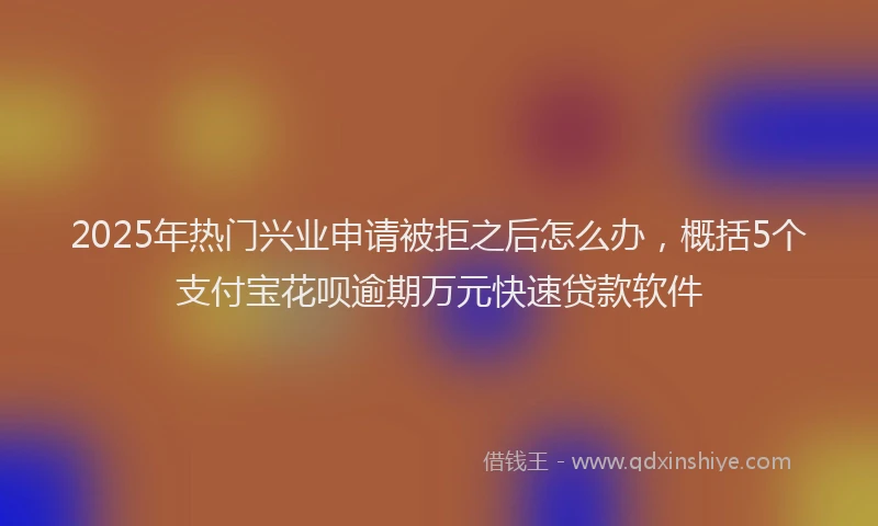 2025年热门兴业申请被拒之后怎么办，概括5个支付宝花呗逾期万元快速贷款软件