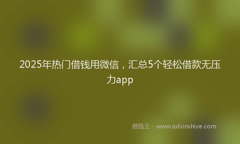 2025年热门借钱用微信，汇总5个轻松借款无压力app