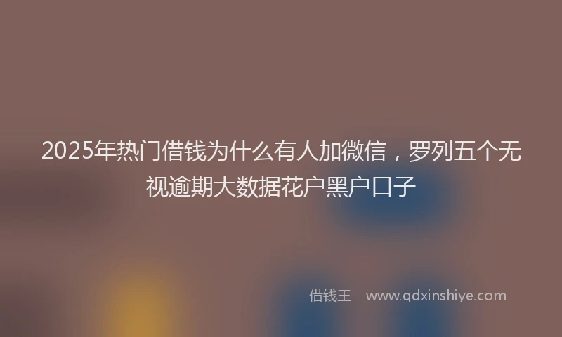 2025年热门借钱为什么有人加微信，罗列五个无视逾期大数据花户黑户口子