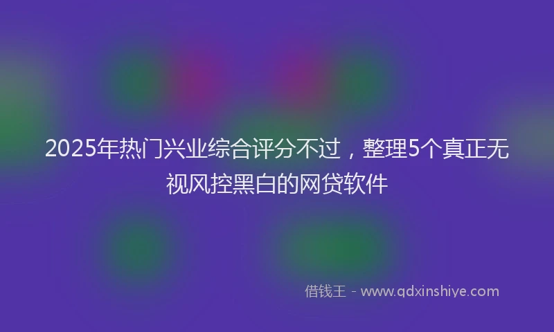 2025年热门兴业综合评分不过，整理5个真正无视风控黑白的网贷软件