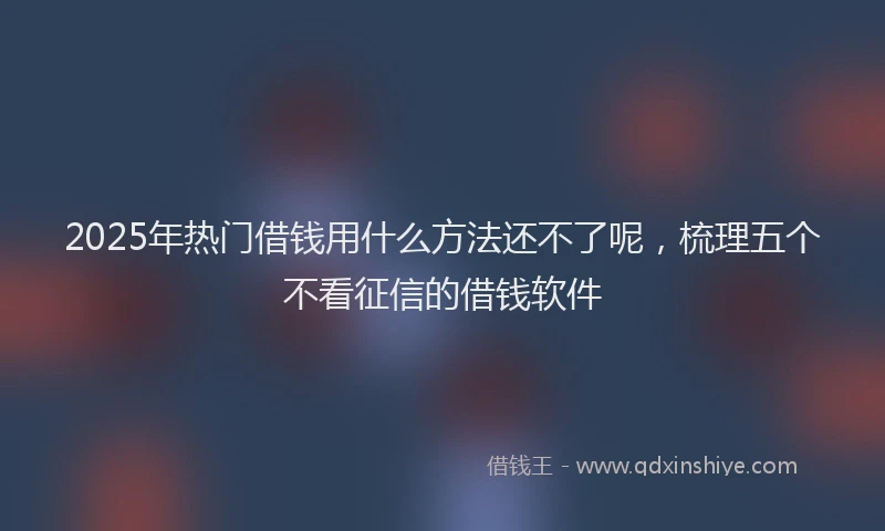 2025年热门借钱用什么方法还不了呢，梳理五个不看征信的借钱软件