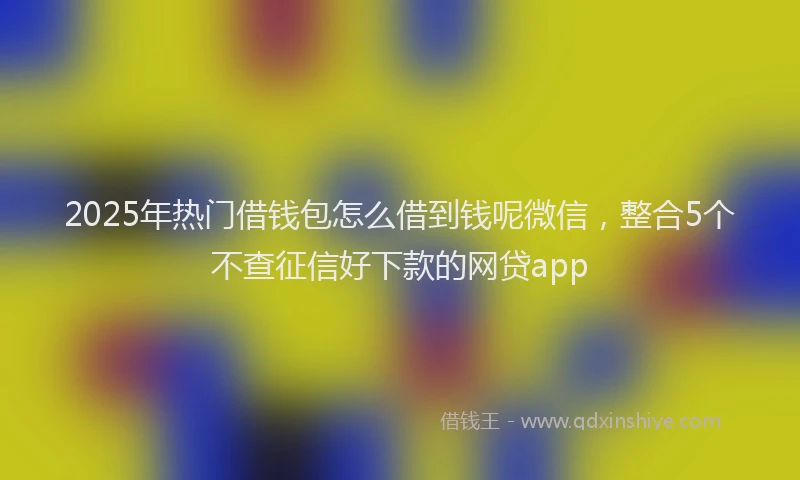 2025年热门借钱包怎么借到钱呢微信，整合5个不查征信好下款的网贷app