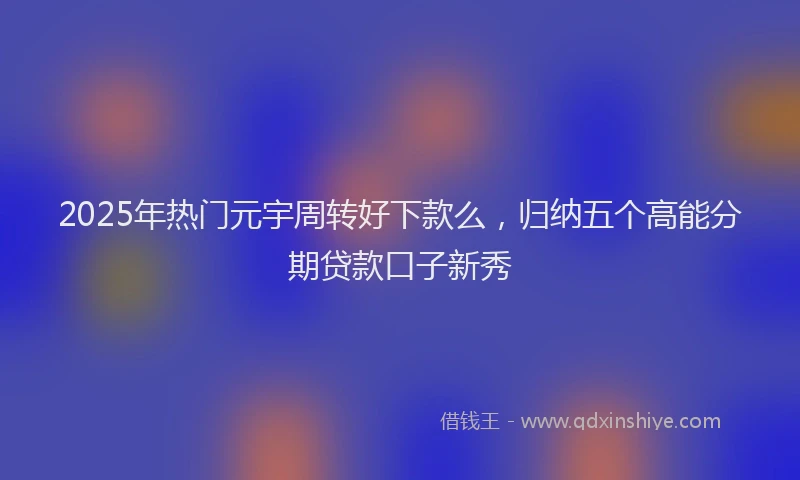 2025年热门元宇周转好下款么，归纳五个高能分期贷款口子新秀
