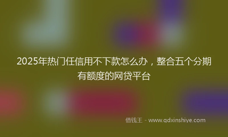 2025年热门任信用不下款怎么办，整合五个分期有额度的网贷平台