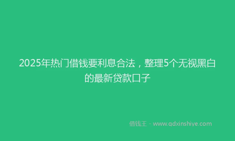 2025年热门借钱要利息合法，整理5个无视黑白的最新贷款口子