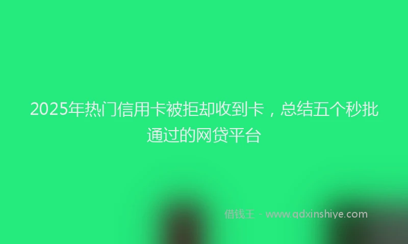 2025年热门信用卡被拒却收到卡，总结五个秒批通过的网贷平台