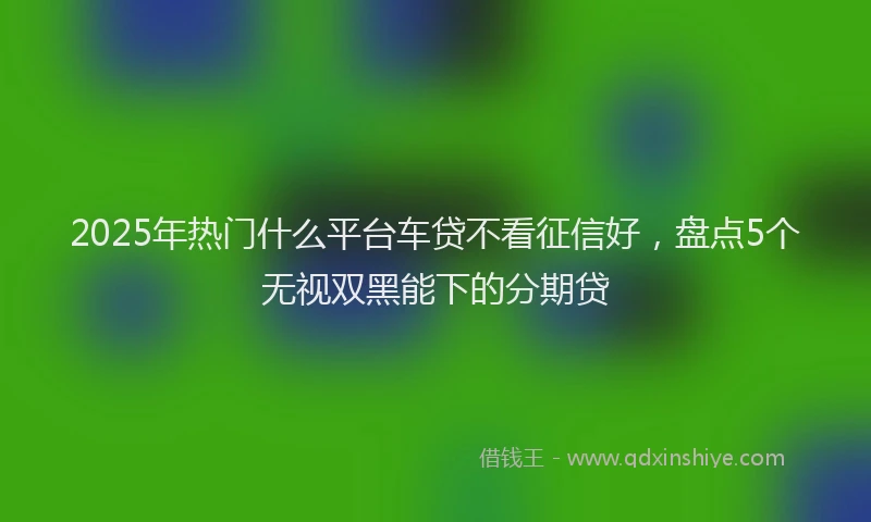 2025年热门什么平台车贷不看征信好，盘点5个无视双黑能下的分期贷