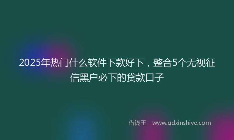 2025年热门什么软件下款好下，整合5个无视征信黑户必下的贷款口子