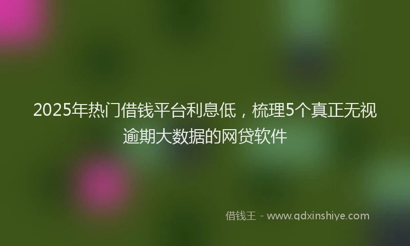 2025年热门借钱平台利息低，梳理5个真正无视逾期大数据的网贷软件