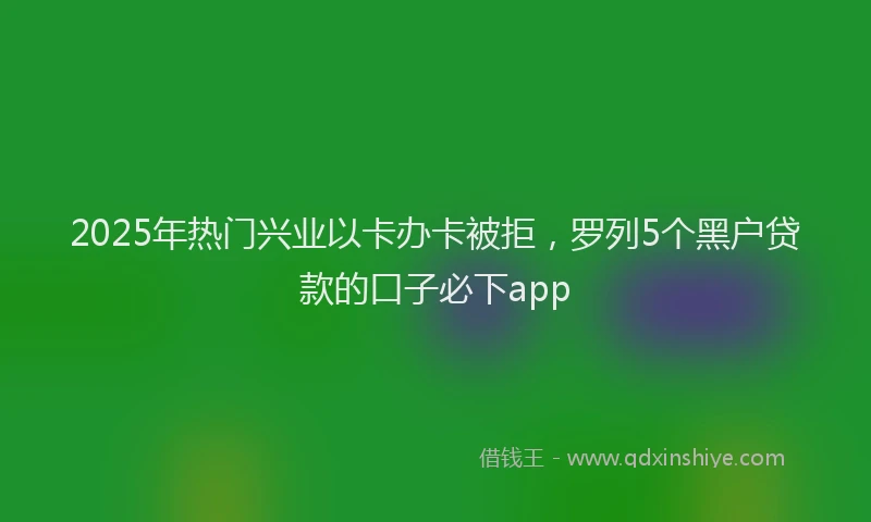 2025年热门兴业以卡办卡被拒，罗列5个黑户贷款的口子必下app