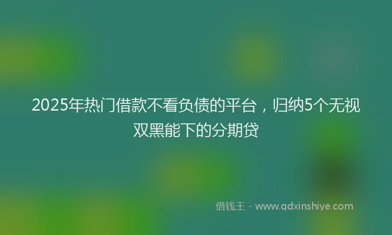 2025年热门借款不看负债的平台，归纳5个无视双黑能下的分期贷