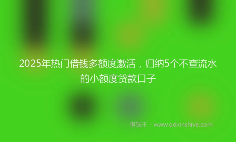 2025年热门借钱多额度激活，归纳5个不查流水的小额度贷款口子