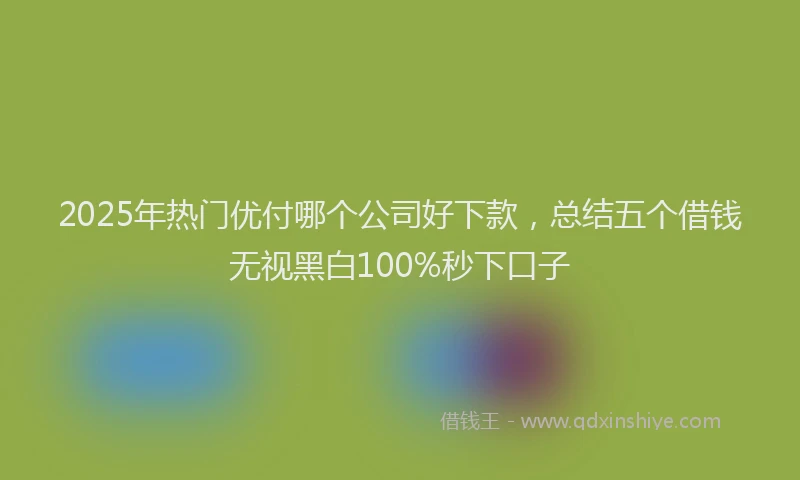 2025年热门优付哪个公司好下款，总结五个借钱无视黑白100%秒下口子