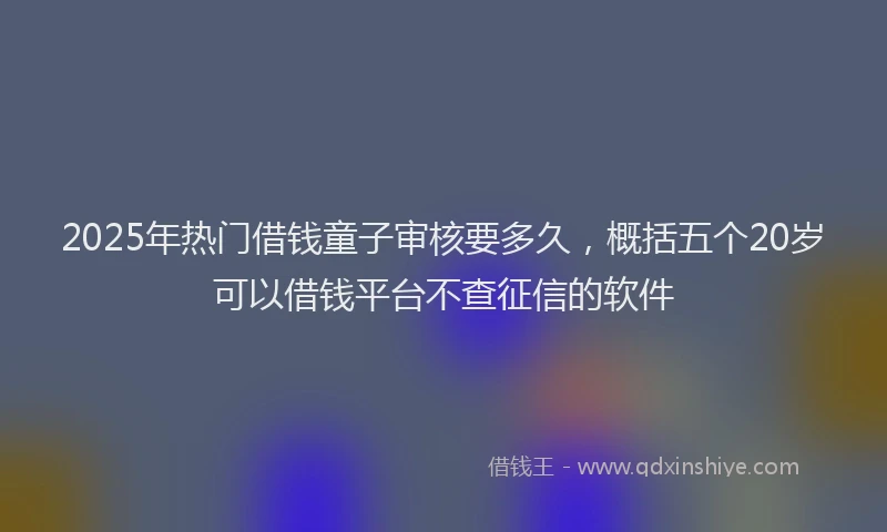 2025年热门借钱童子审核要多久，概括五个20岁可以借钱平台不查征信的软件