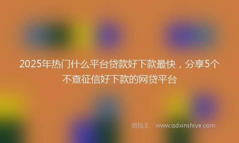 2025年热门什么平台贷款好下款最快，分享5个不查征信好下款的网贷平台